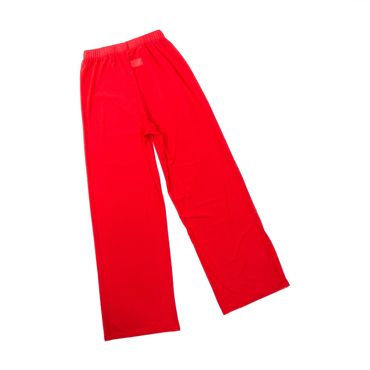 Women Beach Mesh Capris Solid Transparent Wide Leg Pants Ankle-Length Cover-Up Trousers Female Elastic High Waist Loose Pants Women Beach Mesh Capris Solid Transparent Wide Leg Pants Ankle-Length Cover-Up Trousers Female Elastic High Waist Loose Pants