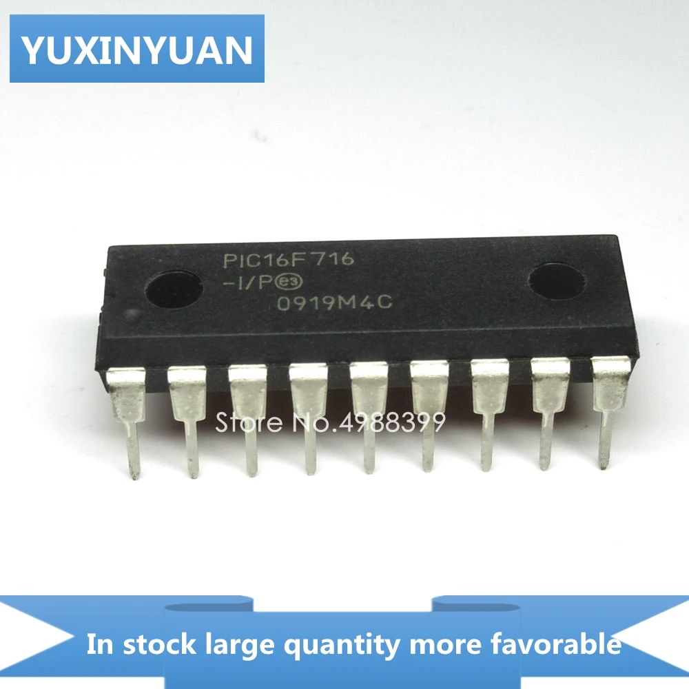 YUXINYUAN 1 шт. PIC16F716-IP PIC16F716IP PIC16F716 IP PIC 16F716-IP DIP18 в наличии | Электронные компоненты и