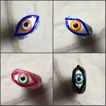 

925 Sterling Silver Large Hole Colorful Angel's eyes Glass Charm Bead Fit European Bracelet Jewelry