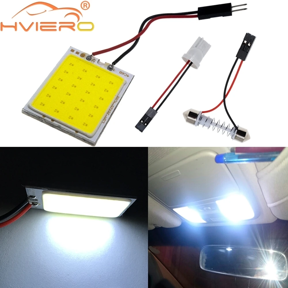 Hviero T10 COB 24 SMD 36SMD 48Led Panel White Red Car Led Auto Interior Parking Light Reading Map Lamp Bulb Dome Festoon BA9S DC 12V