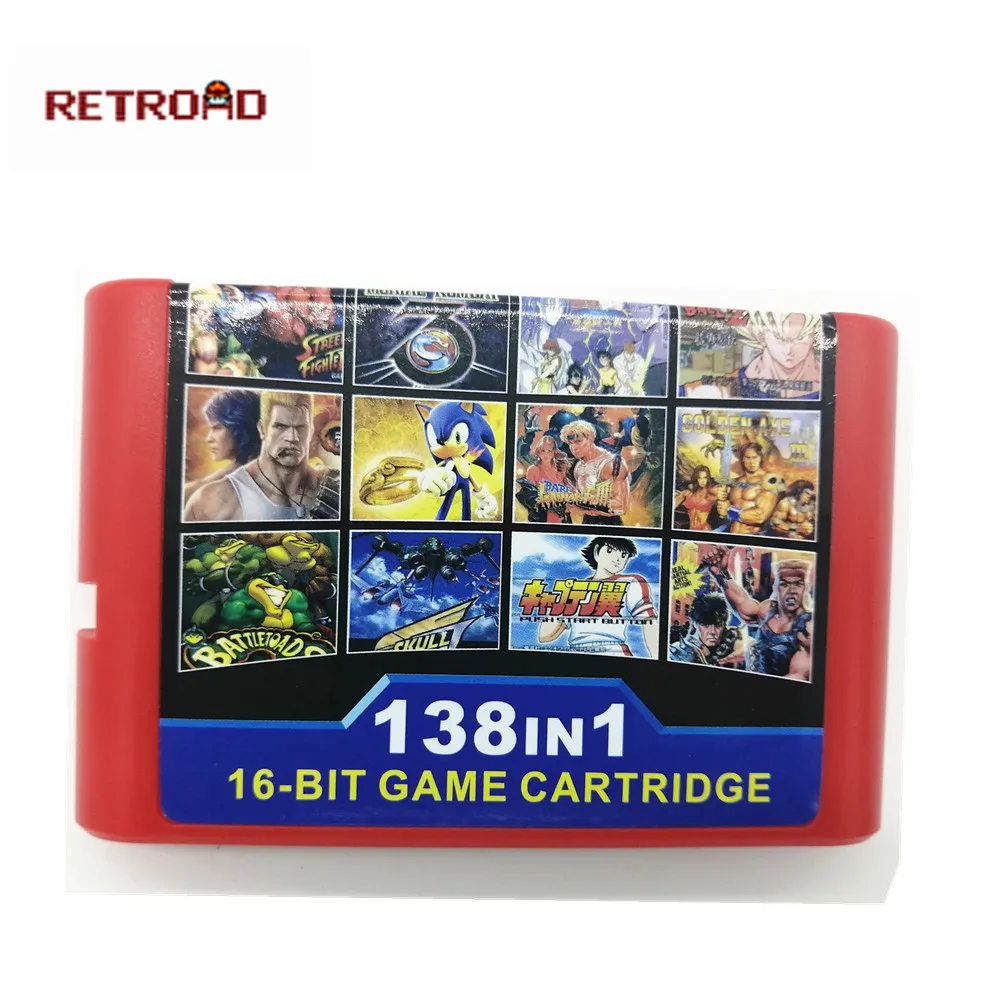 Высокое качество 138в1 игровой картридж красного цвета 16 бит MD игровая карта для sega Mega Drive для PAL и NTSC консоли Прямая поставка