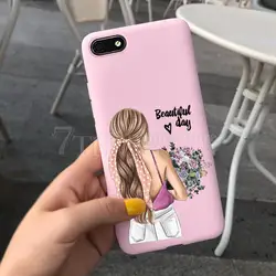 Daisy Sunflower Girls Pattern Candy Silicone Back Cover for Y5 Prime 2018 (DanF1021)