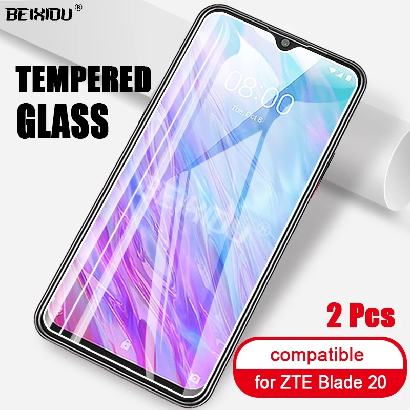 Закаленное стекло для ZTE Blade 20 2 шт. защита экрана 2.5D 9h закаленное защитная