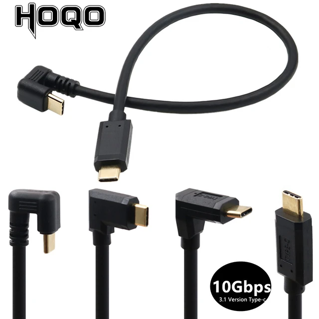 usb 3.1 gen2 4K 60Hz usb c 180 degree Type-C Sync Data Charge cable short  usb-c 90 180 Angle male to male Cord 10Gbps PD - AliExpress