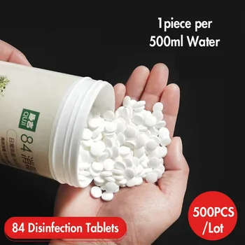 

84 Disinfectant Effervescent Tablets Clothes Bleach Chlorine Sterilization Get Rid Smell Floor Pet Disinfection, 500pcs/lot 500G