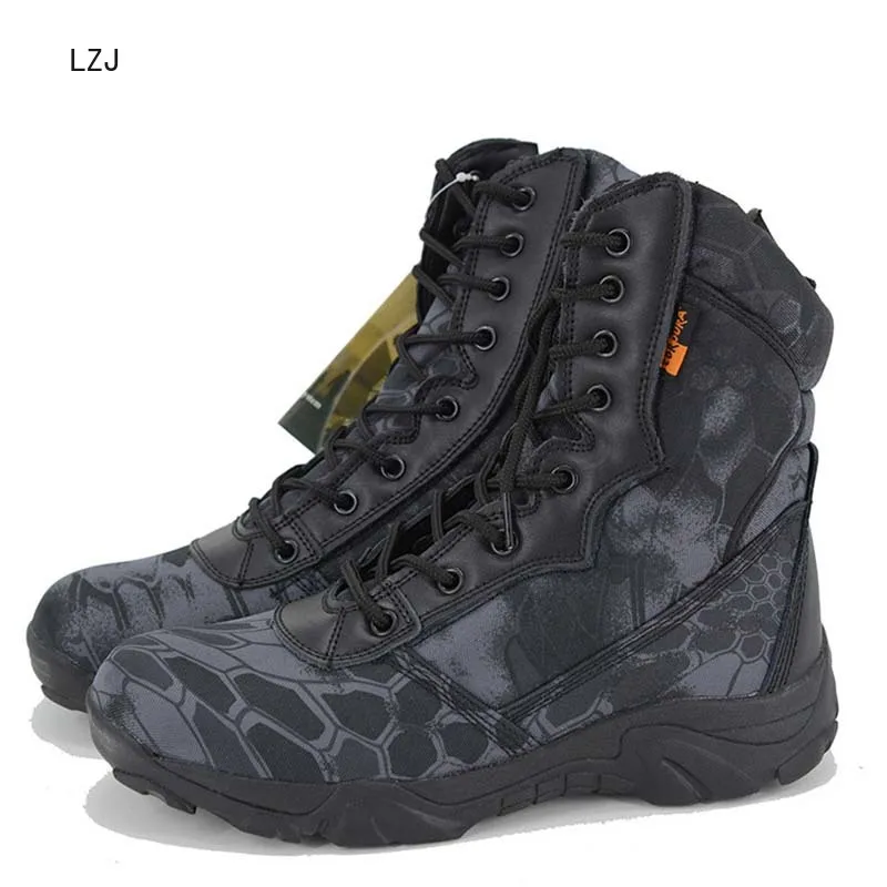 

Military Tactical Boots Autumn Winter Waterproof Leather Army Boots Combat Ankle Boot Desert Safty Work Shoes Big Size 39-45
