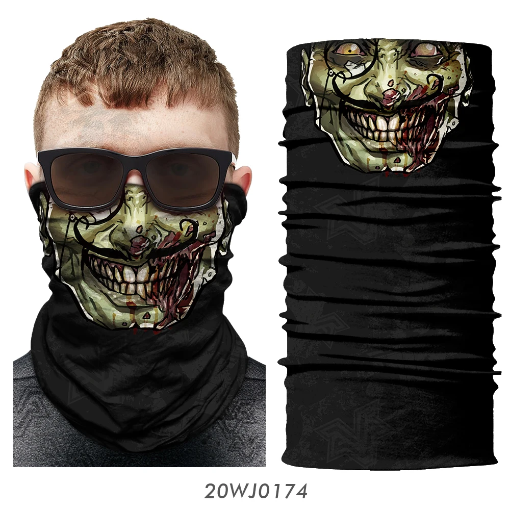 3D велосипедная Бандана Повязка На Голову Череп Braga Cuello наружная Шея Баффы Джокер бесшовная бандана мотоциклетная маска для лица Зимняя повязка на шею - Цвет: 20WJ0174