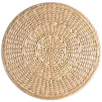 

AFBC 4 Pcs Natural Weave Placemats Round Braided Rattan Tablemats For Coasters, Pots, Pans & Teapots,Natural Wooden Heat Resista