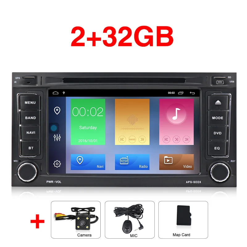 MEKEDE Android 9,0 2+ 32G 7 дюймов Автомобильный dvd-плеер для Touareg Multivan T5(2002-2010) gps 3g BT Радио RDS USB рулевое колесо Canbus - Цвет: 32G add camera