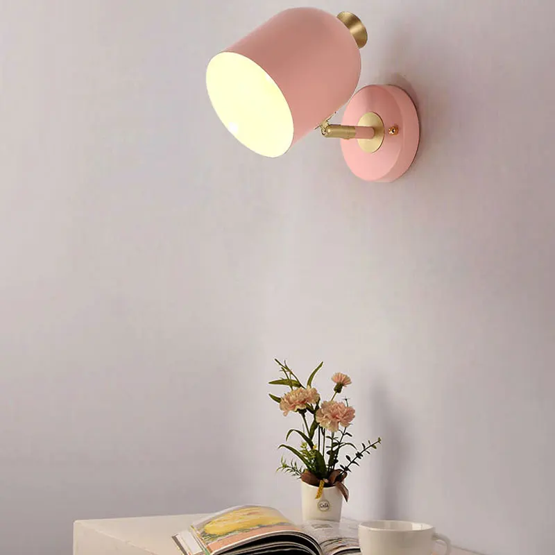 Modern Nordic simplicity LED Creativity colour wall light kitchen dining room bed room foyer study aisle Children Room Wall Lamp
