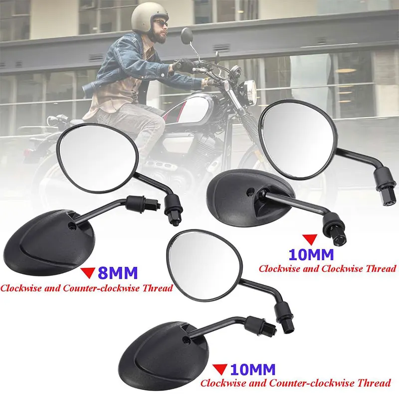 Мотоцикл модифицированное зеркало скутер зеркало заднего вида Универсальное мотоциклетное зеркало заднего вида аксессуары руль 2 зеркала черный