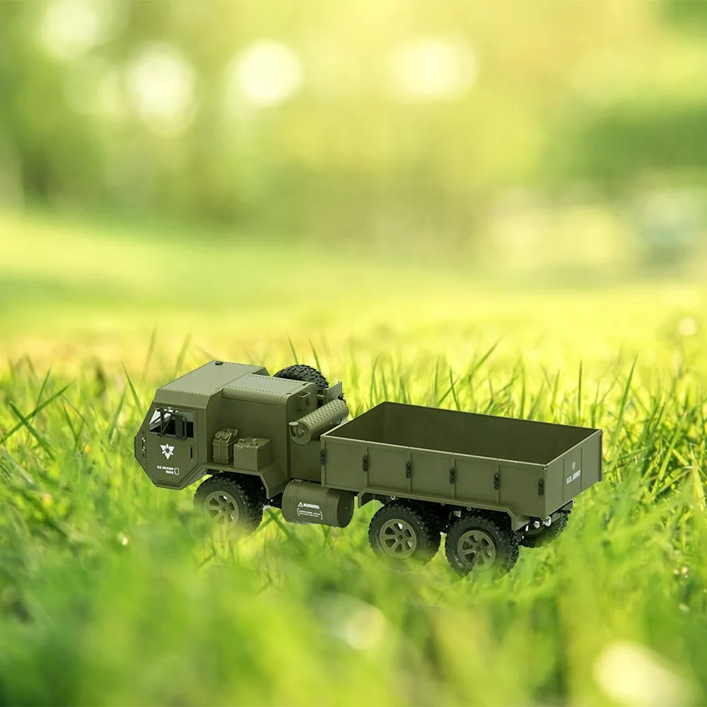 FY004 1/16 2,4G 6WD RC грузовик детские игрушки для мальчиков пульт дистанционного управления армейский военный грузовик RC модель автомобиля