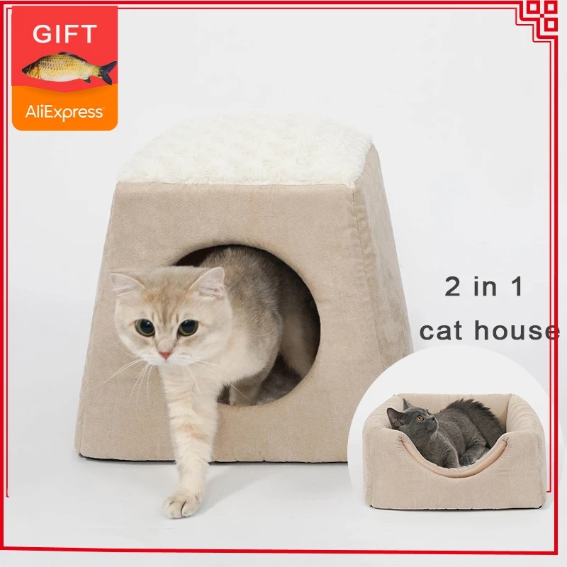  Collapsible Cat Cave Warm House Kennel Beds Pet Cats Sofa Mats Dogs for Small Kittens Home Window S