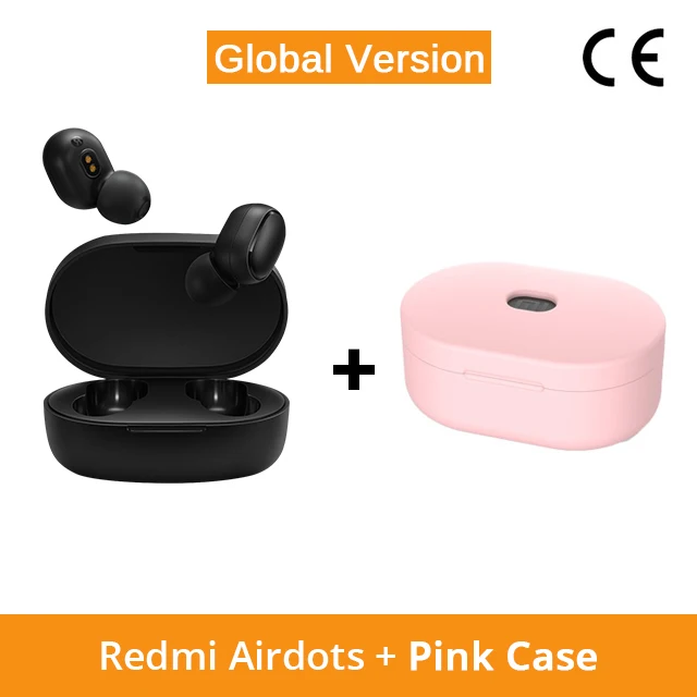 EN Add Pink Case Xiao mi Red mi AirDots, беспроводные наушники с Bluetooth 5,0 и зарядкой, mi, беспроводные наушники-вкладыши, стерео наушники с басами, глобальная версия - Цвет: EN Add Pink Case