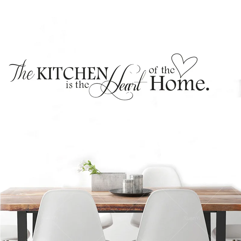 The kitchen is the heart of home Sticker Letter Pattern Removable PVC Wall DIY WordArt Complements Home Furnishing | Дом и сад