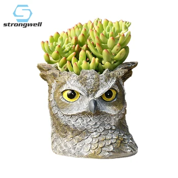 

Strongwell Miniature Model Decoration Crafts Resin Animal Flower Pots Home Courtyard Decoration Succulent Flowerpot Girl Gifts