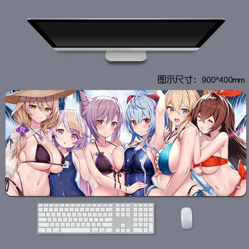 genshin impact mouse pad anime large PC computer keyboard pad mousepad gamerr cute desk mat writing desk mat free shipping genshin impact kawaii stickers interesting cartoon animation cute hand account materials decorative paster 60 sheets box