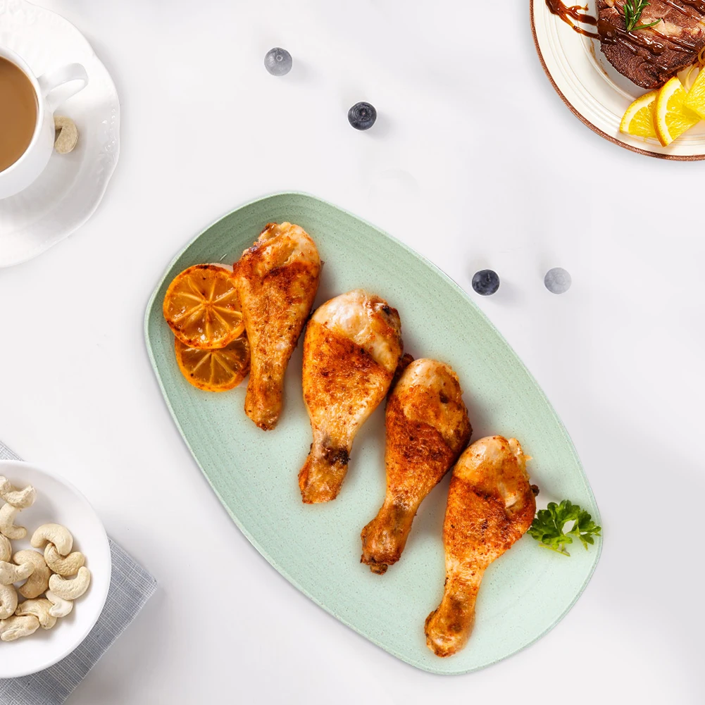 Столовые тарелки из пшеничной соломы набор пластиковых столовых приборов