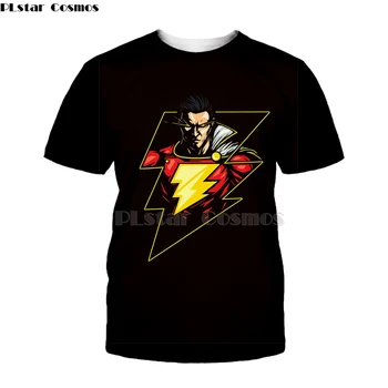 

DC movie Shazam 3D Printed T shirts Men shirt 2019 Newest Cartoon tees Tops Comics superhero Cosplay Costume-3