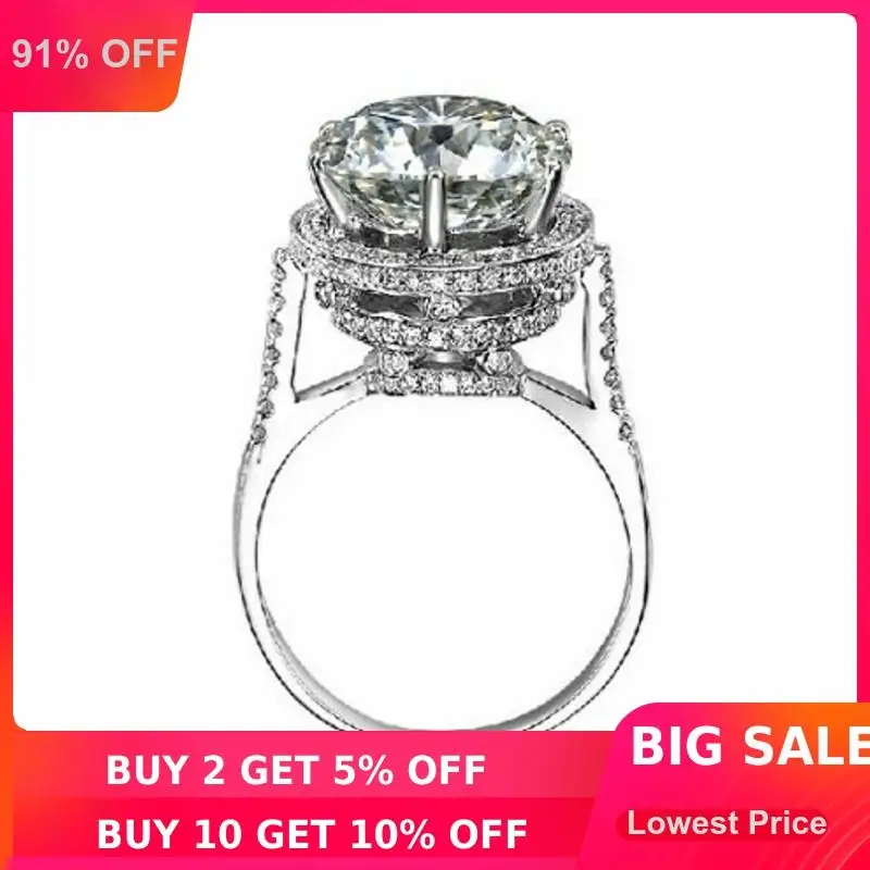 Choucong, модное женское кольцо с короной, 5ct, AAAAA, циркон, cz, 925 пробы, серебро, обручальное кольцо для женщин