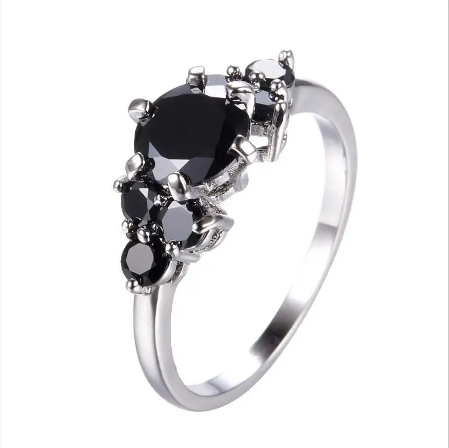 Женское кольцо с фианитом черное в ретро стиле сувенирами подарочное Ювелирное