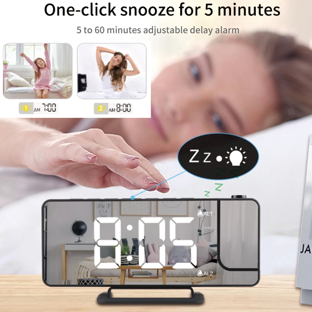 FM радио светодиодный цифровой смарт-будильник часы настольные электронные USB