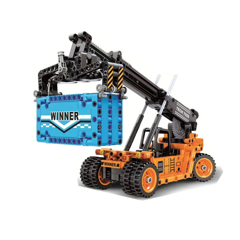 Cena Urządzenie inżynieryjne kompatybilny Legoings Technic wózek widłowy walec drogowy żuraw ciężarówka koparka kołowa mechaniczne klocki zabawki