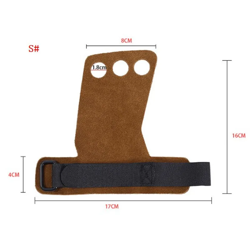 Description Picture 3 of item1 Pair Palm Protectors Hand Grip Cowhide Crossfit Gymnastics Guard  Gloves Pull Up Bar Weight Lifting Glove Gym Gloves Workout