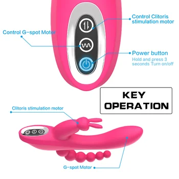 Rabbit Vibrator G-spot and P-spot Anal Vibrator Triple Curve 12 Function Rechargeable Clit Stimulator Dildo Vibrator for Women 4