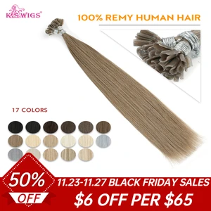 Парики K.S, 16 дюймов, 20 дюймов, 24 дюйма, 28 дюймов, прямые U-образные человеческие волосы для наращивания, предварительно скрепленные кератиновые капсулы, волнистые человеческие волосы - изображение