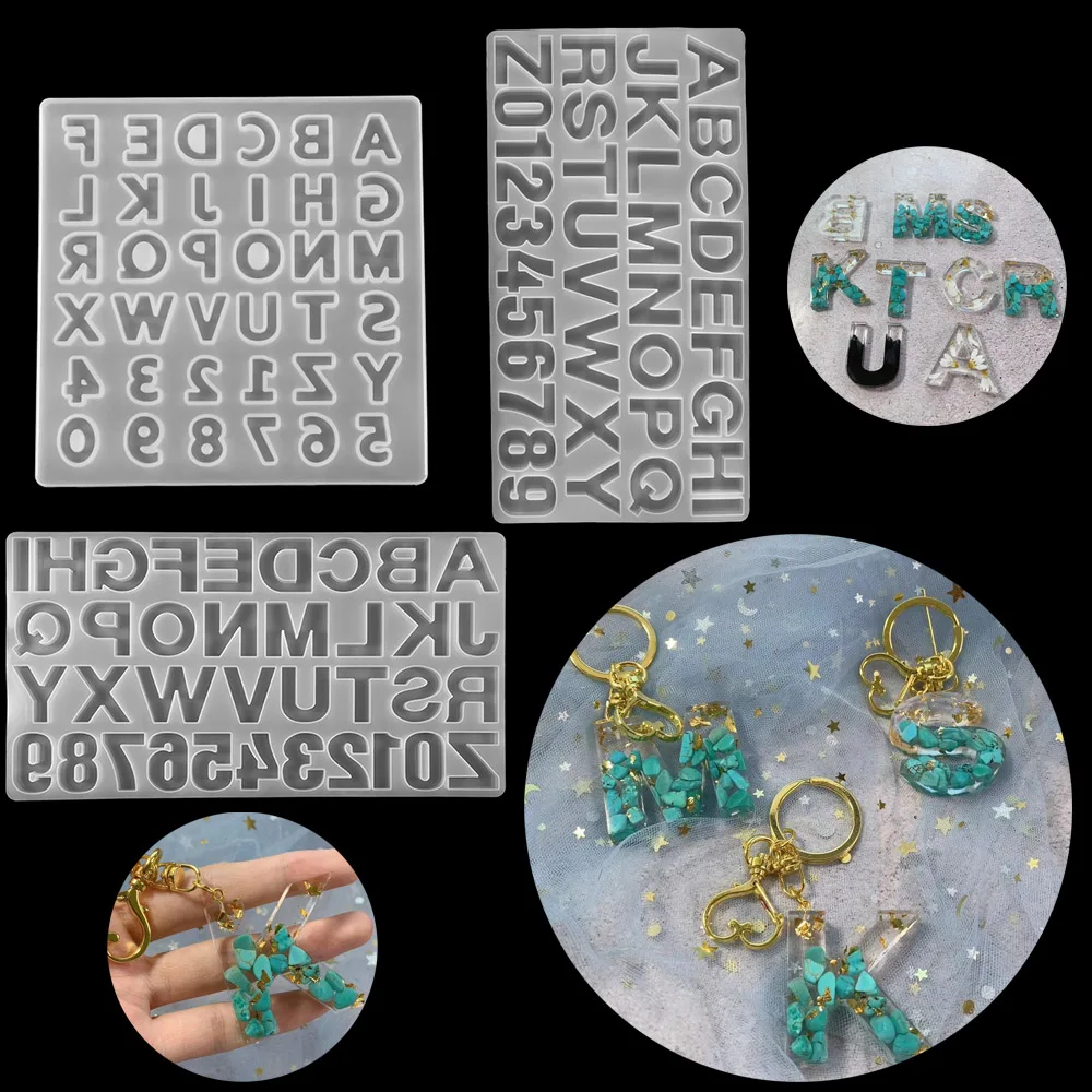 

1pcs Letter Mold Alphabet & Number Silicone Molds Crystal Glue Epoxy Resin Mold For DIY Jewelry Making Finding Craft Supplies