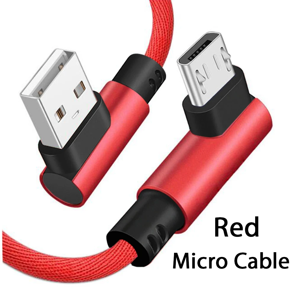 USB кабель для мобильного телефона провод для быстрого заряда нейлоновый Плетеный Mlcro Micro 90 градусов кабель для передачи данных с для Android Xiaomi samsung Oppo