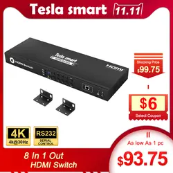 Тесла smart стойку аудио-видео HDMI коммутатор 8 Порты и разъёмы HDMI коммутатор 8 в 1 из Поддержка 3840*2160 /4 К