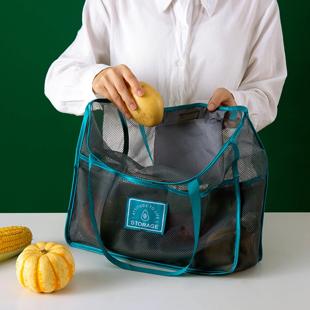 

Food Strainer Bag Vegetable Hanging Mesh Storage Bag Breathable Reusable Portable Shopping Pouch Kitchen Sundries Organizer