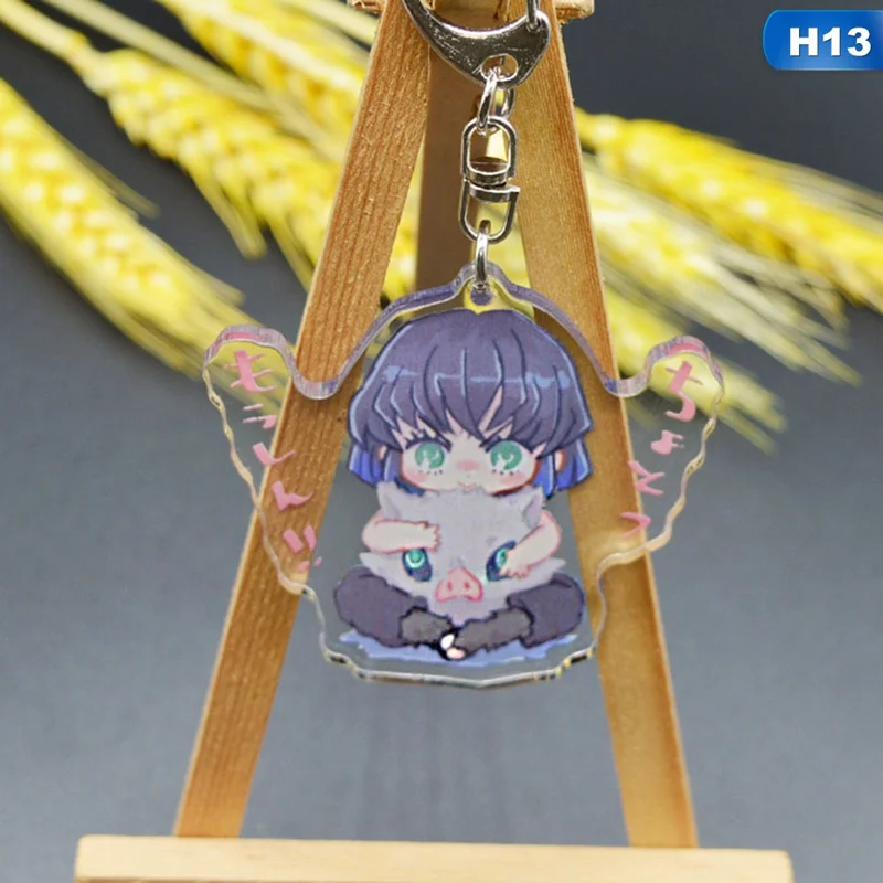 13 Брелок Kimetsu No Yaiba для косплея, реквизит для косплея, Kamado Tanjirou Nezuko, брелок для ключей Agatsuma Zenitsu, автомобильный брелок - Цвет: 13