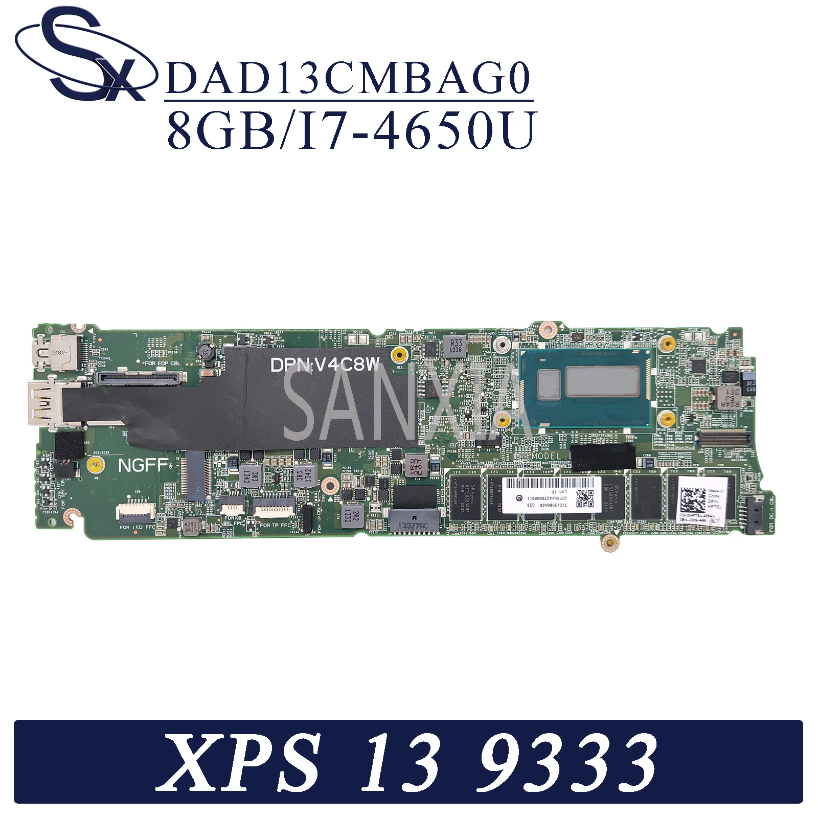 Kefu Dad13cmbag0 Laptop Motherboard For Dell Xps 13 9333 Original Mainboard 8gb Ram I7 4650u Motherboards Aliexpress