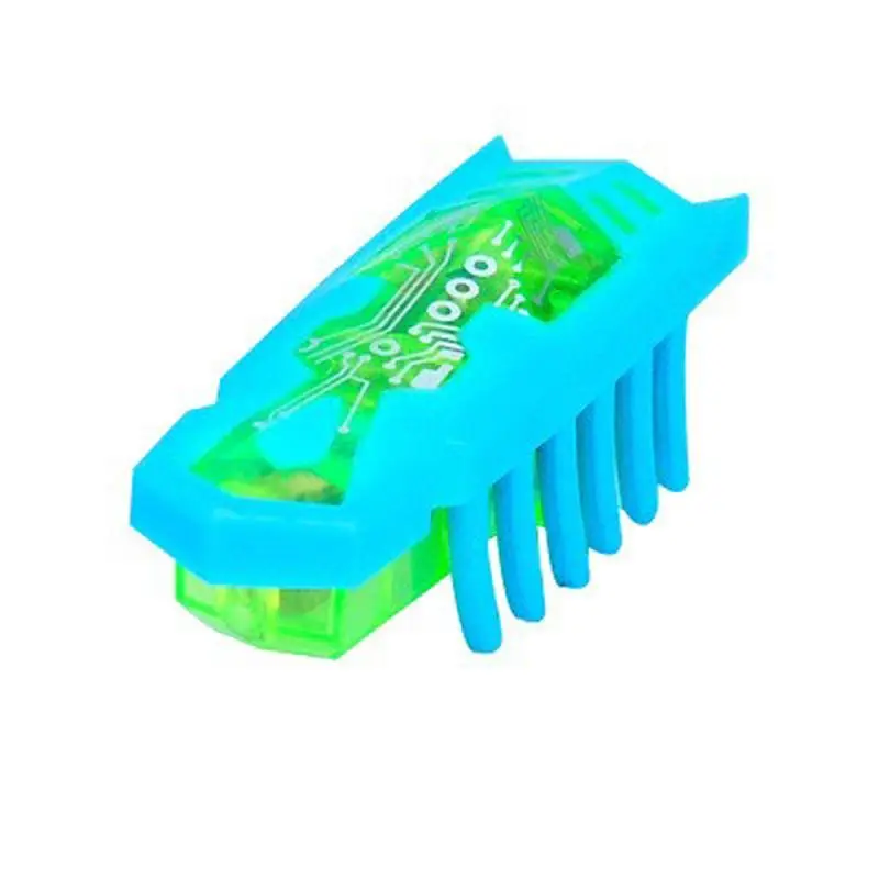 Blue Нано-робот-жук с шестигранной головкой, светодиодный светильник, электронный Кот, собака, котенок, щенок, домашние животные, игрушка, детская практичная шутка, насекомое, удивительные игрушки, товары - Цвет: Blue
