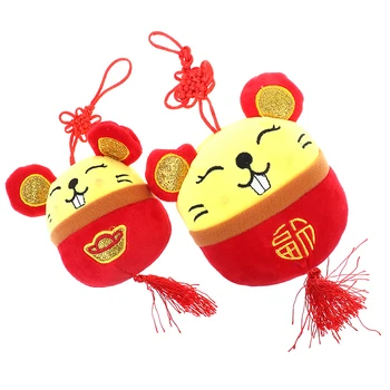 

2020 New Year Plush Rat Year Mascot Toy Pendant Red Mouse In Tang Suit Soft Toys Chinese New Year Party Decoration 10cm,15cm