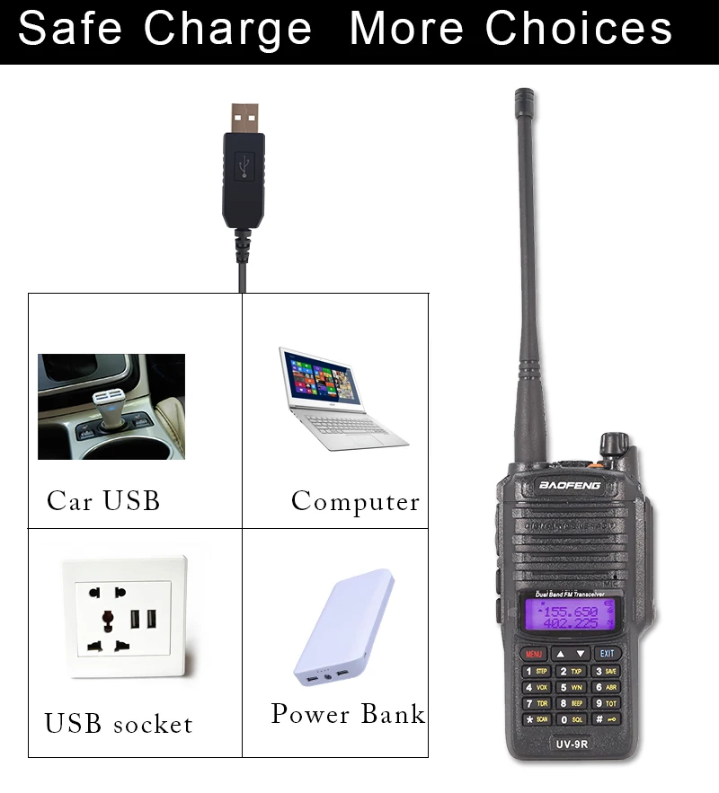 Baofeng UV-9R Plus IP67 Waterproof Dual Band 136-174/400-520MHz Ham Radio 10KM Baofeng 8W Walkie Talkie 10 KM UV 9R UV-82 UV-XR