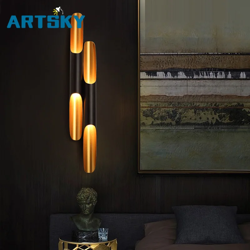 

Aluminum Pipe Wing 2 Wall Lamp Simple Design Minimalist Creative Personality For Living Room Corridor Hotel Bedroom