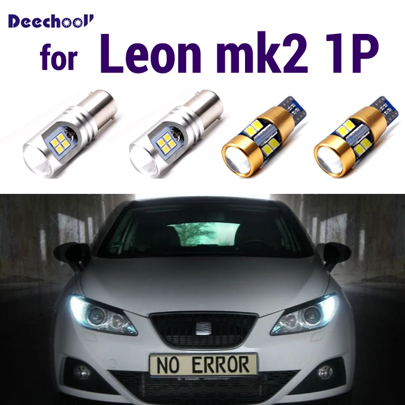 Дневные ходовые огни без ошибок Canbus светодиодные для заднего хода Seat Leon 2 MK2 1P 1P1 05
