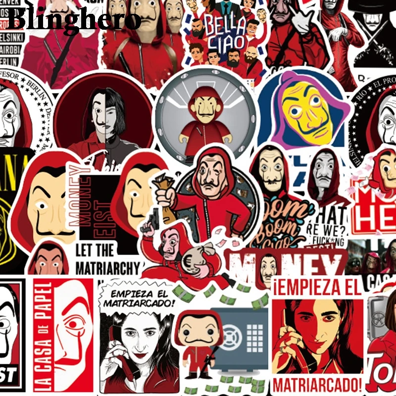 CA660 50 шт./компл. La casa de papel 90s принт домашний декор Телефон тетрадь чемодан ноутбук велосипед Скрапбукинг альбом наклейка