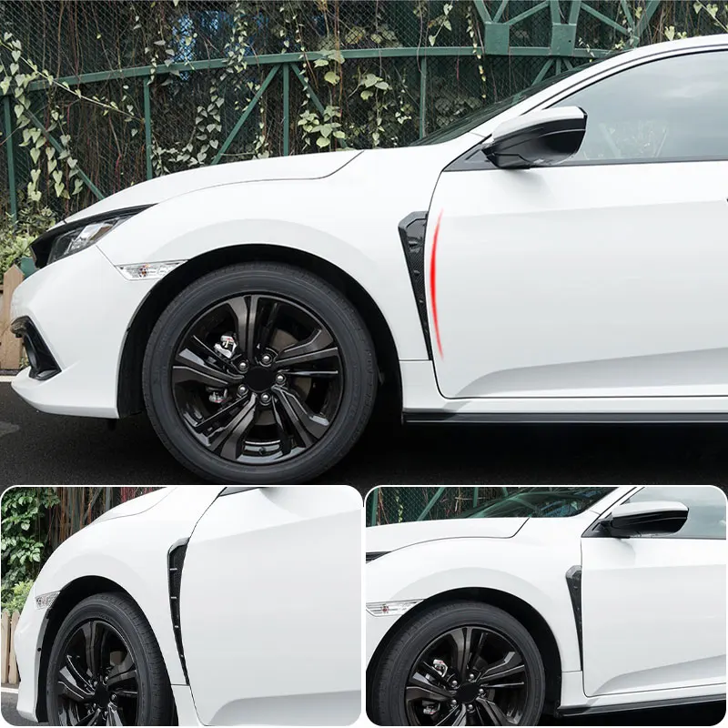 Akozon Side Fender Vent Covers – ABS Carbon Fiber Style, Stick-On Trim For Honda Civic (Universal Fit)