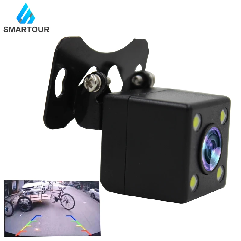 Smartour Автомобильная камера заднего вида 4LED ночное видение широкоугольный HD цветное изображение Водонепроницаемая универсальная дублирующая для парковки заднего вида камера