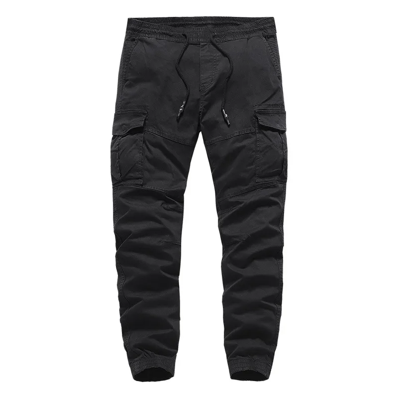 2022 Men's Pants Work Casual Drawstring Cargo Pants Spring Autumn Lightweight Ankle Length Jogger Pants Pure Color Plus Size best business casual pants Casual Pants