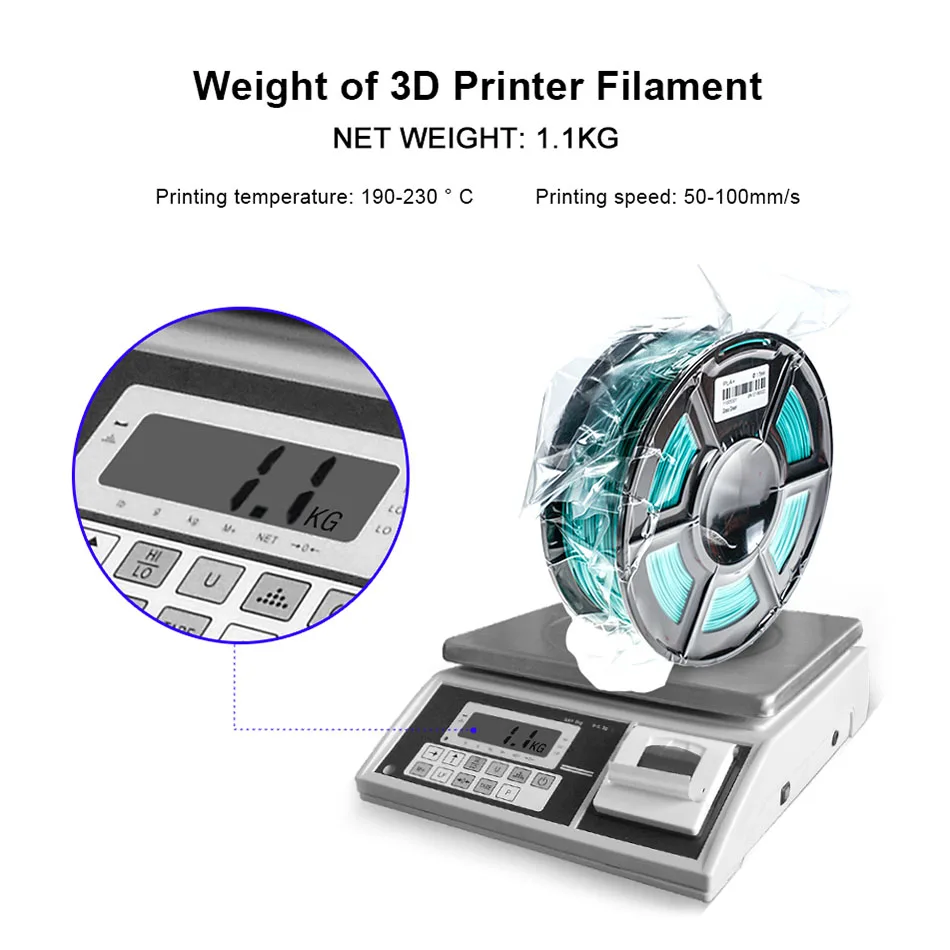 SUNLU PLA Plus Филамент 1 кг для 3D-принтера хорошая прочность Пластик PLA 3d материалы для печати 1,75 мм точность измерения+/-0,02 мм