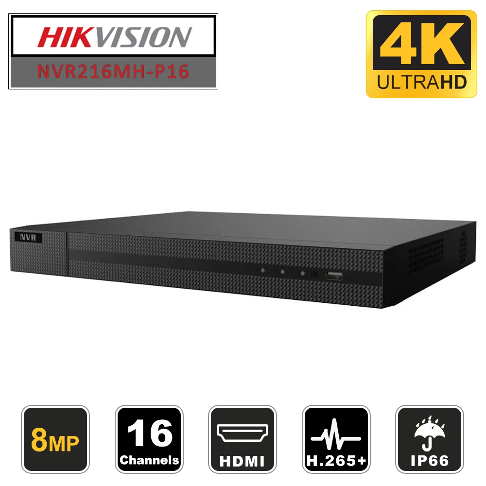 В Hikvision-HiLook OEM NVR-216MH-C/16 P 16 CH POE NVR 16 Channel H.265 видеонаблюдение 4K сетевой видеорегистратор