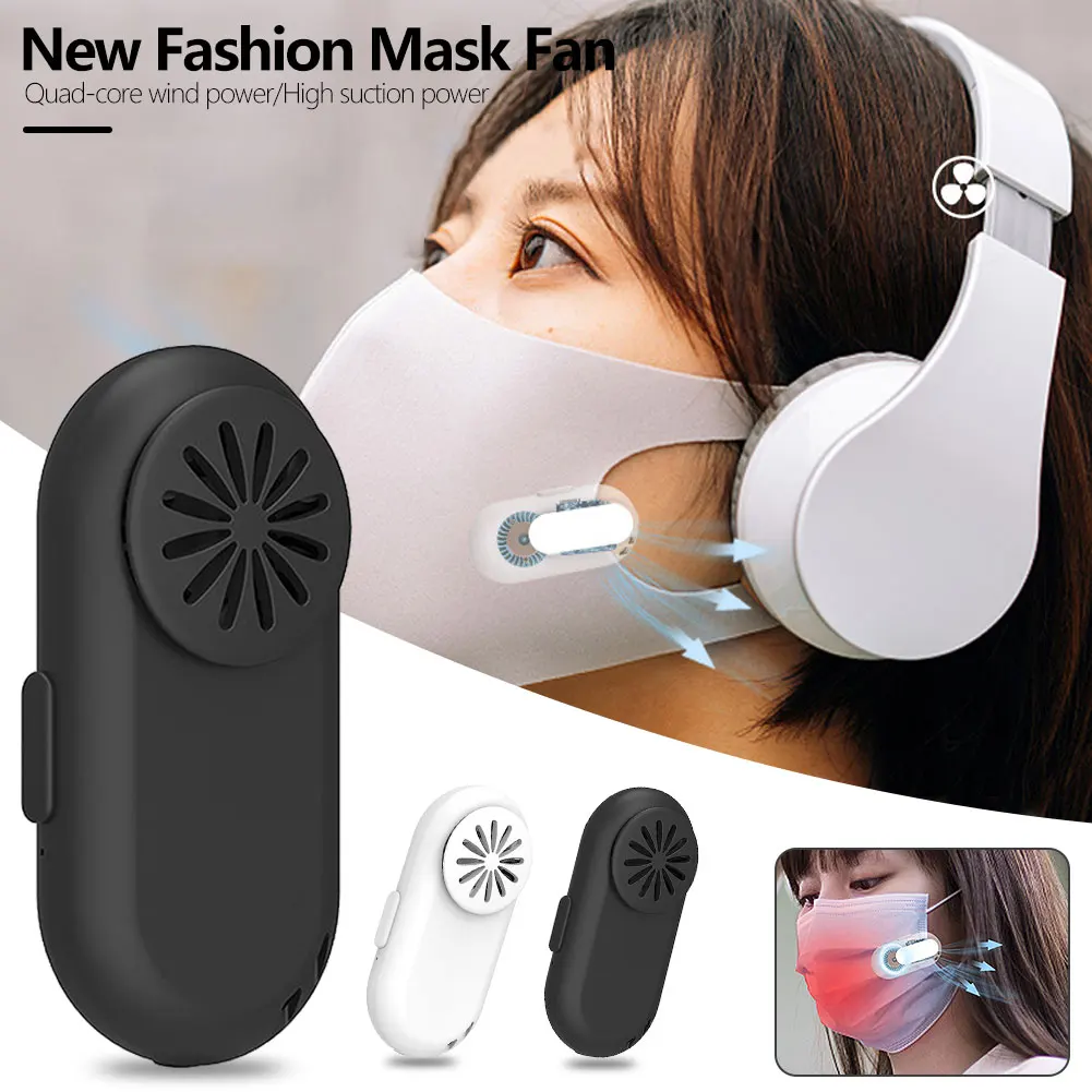 Portable USB Rechargeable Mini Mask Fan Facial Clip-on Ventilation Air Purifier for Outdoor Sports | Спорт и развлечения