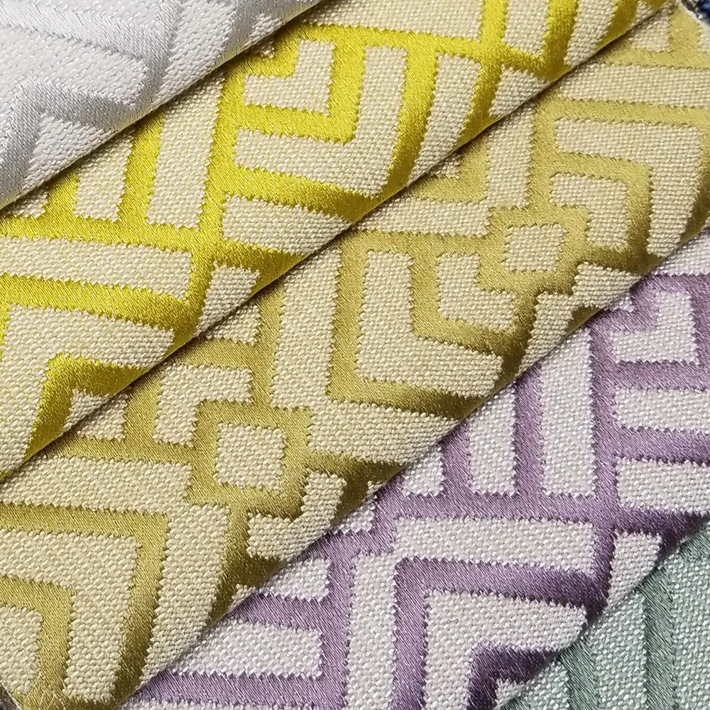 

Modern Geometric Jacquard Pillow Case Polyester Home Sofa Fabrics Table Bed Upholstery Armchair Cloth Decorative 140cm Wide