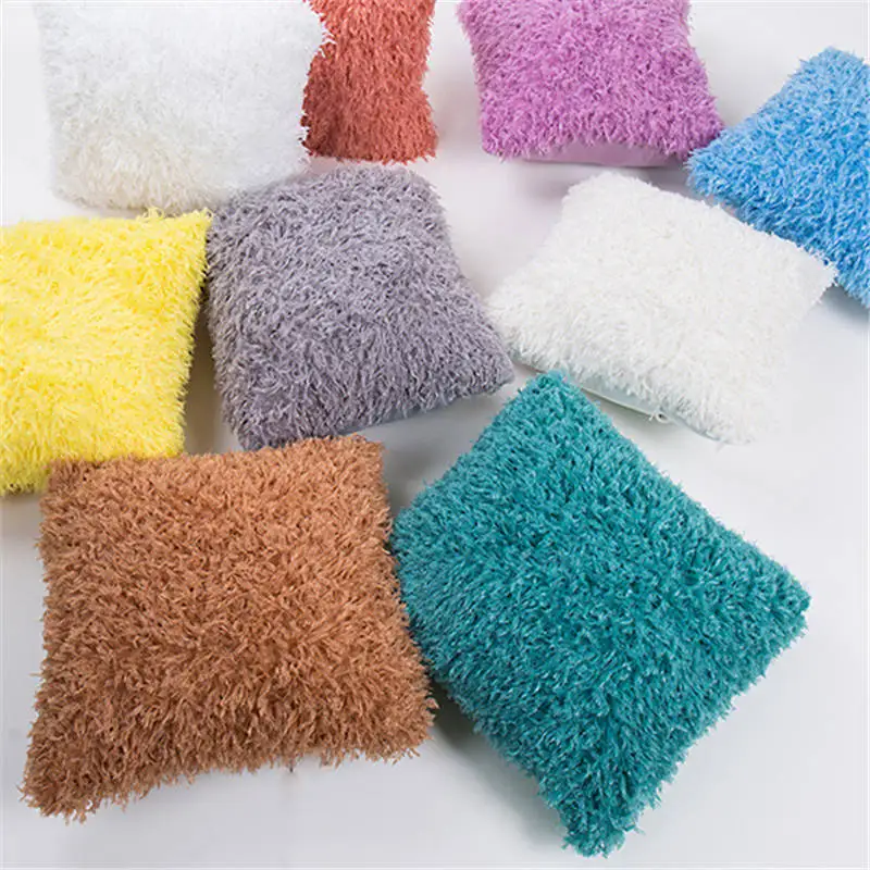 

Plush Soft Solid feather down Cushion Cover Plush Pillows Case Luxury Sofa Bed Car Room Home Decor Living Room Cushions